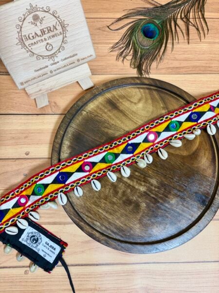 Handmade Multicolor Mirror Work Kamarbandh for Women – Cowrie Shell Festive Waist Belt India