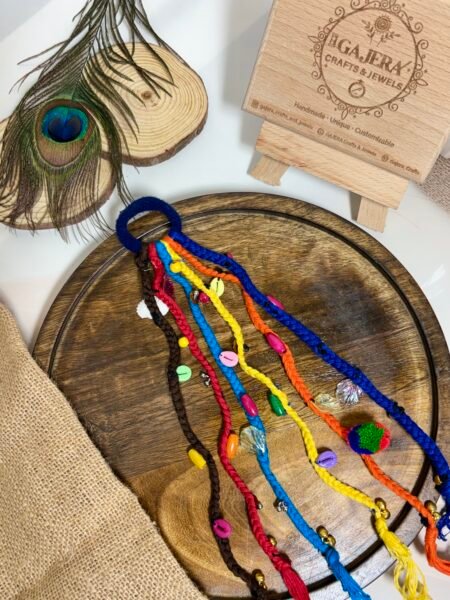 Handmade Multicolor Braided Bag Charm Keychain for Women – Boho Shell Tassel Hanging India