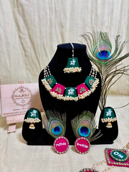 Handmade Maa Theme Mother Daughter Jewelry Combo Set for Women – Festive Family Styling Accessories India